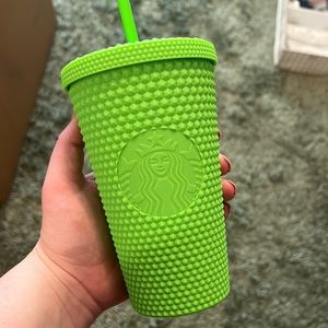 Lime green Starbucks tumbler